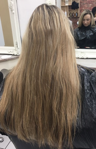 Long Blonde Hair with Brown Roots